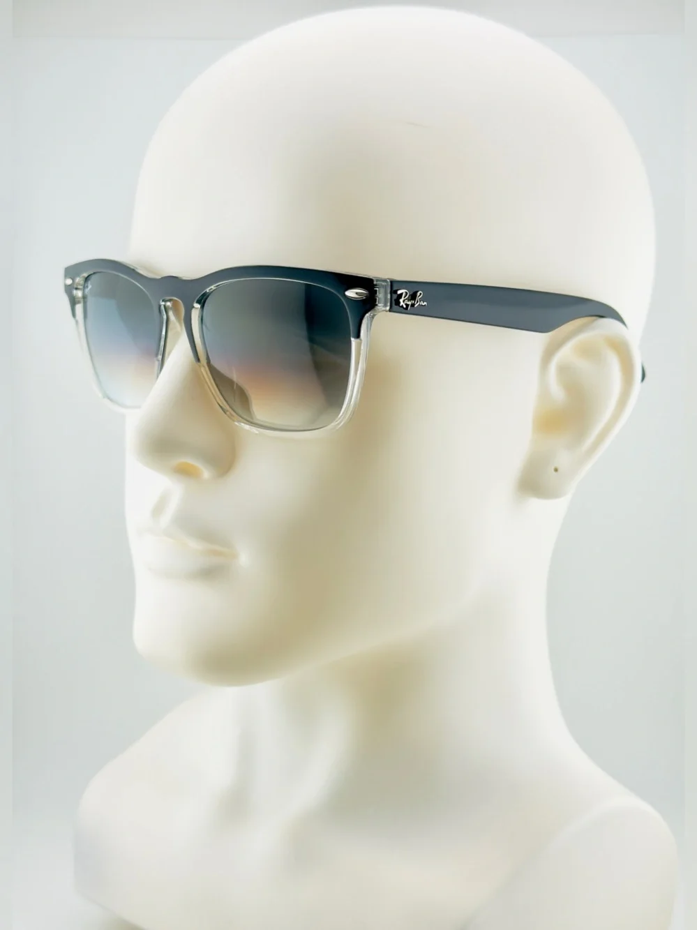 Ray-Ban Steve Sunglasses RB4487 Polished Black on transparent Frame Grey Lenses